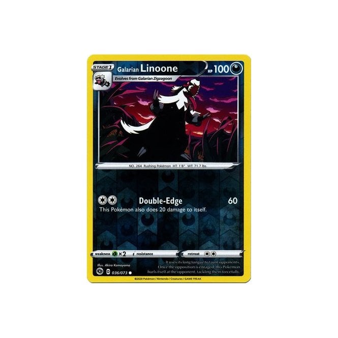 Galarian Linoone 036/073 Common Reverse Holo Pokemon Card (Champions Path)