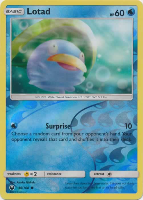 Lotad 36/168 Common Reverse Holo Pokemon Card (Celestial Storm)