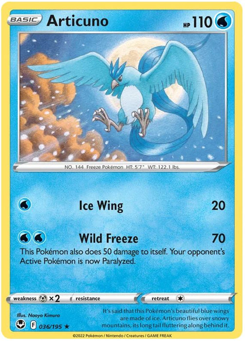 Articuno 036/195 Rare Holo Pokemon Card (SWSH Silver Tempest)