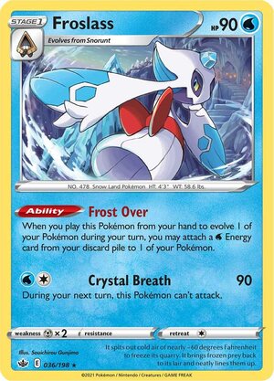 Froslass 036/198 Rare Holo Pokemon Card (SWSH Chilling Reign)