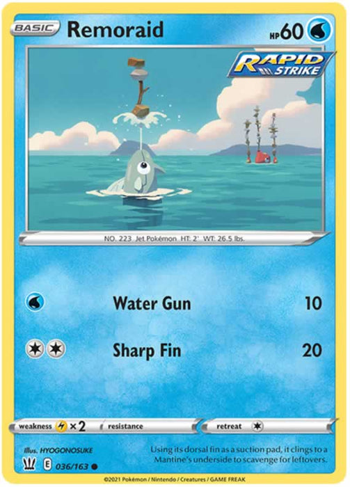 Remoraid 036/163 Common Pokemon Card (Battle Styles)