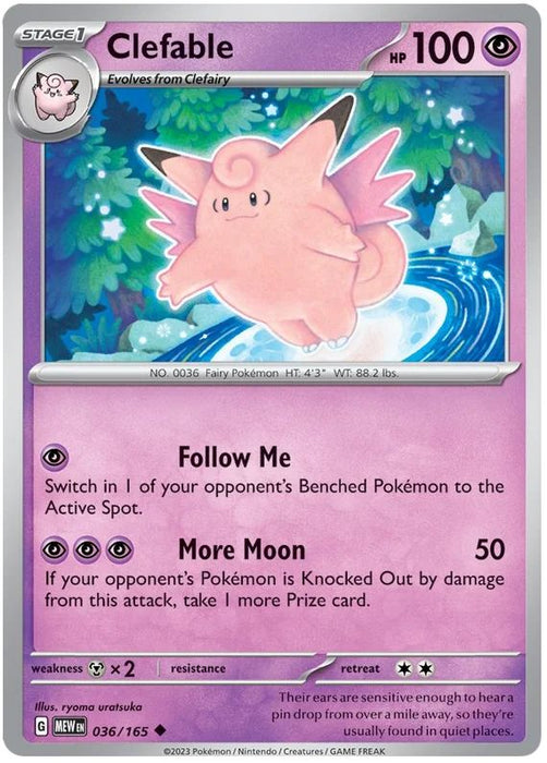 Clefable 036/165 Uncommon Pokemon Card (Pokemon SV 151)