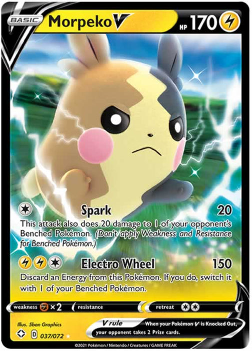 Morpeko V 037/072 Ultra Rare Pokemon Card (Shining Fates)