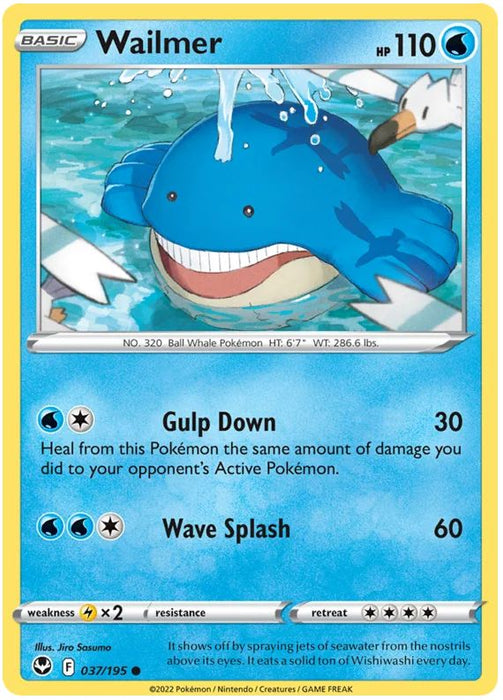 Wailmer 037/195 Common Pokemon Card (SWSH Silver Tempest)