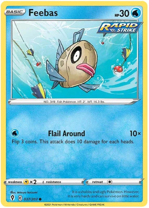 Feebas 037/203 Common Pokemon Card (SWSH Evolving Skies)