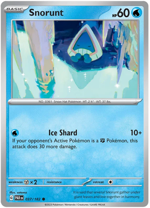 Snorunt 037/182 Common Pokemon Card (SV04 Paradox Rift)