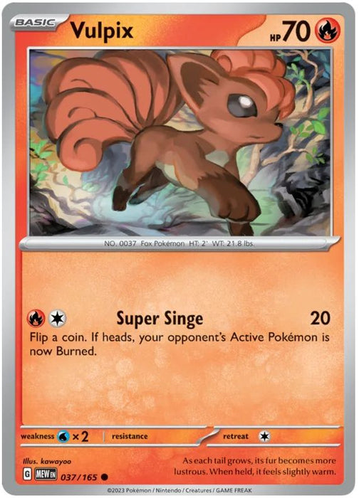 Vulpix 037/165 Common Pokemon Card (Pokemon SV 151)