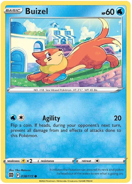 Buizel 038/172 Common Pokemon Card (SWSH Brilliant Stars)