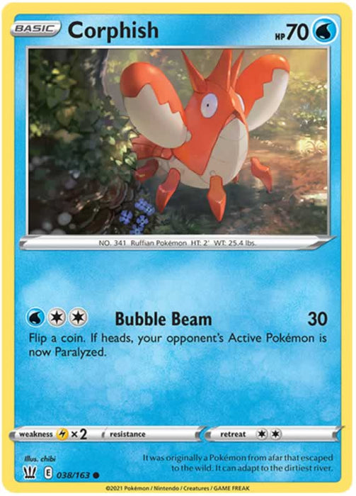 Corphish 038/163 Common Pokemon Card (Battle Styles)
