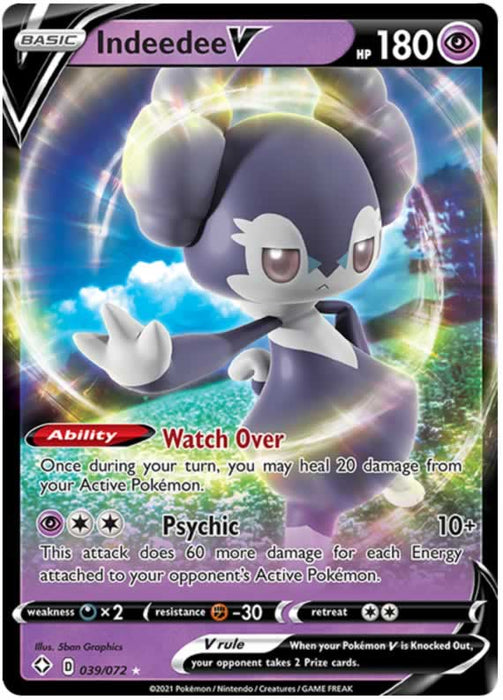 Indeedee V 039/072 Ultra Rare Pokemon Card (Shining Fates)