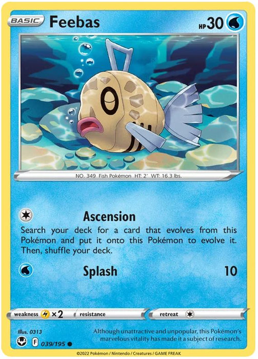 Feebas 039/195 Common Pokemon Card (SWSH Silver Tempest)