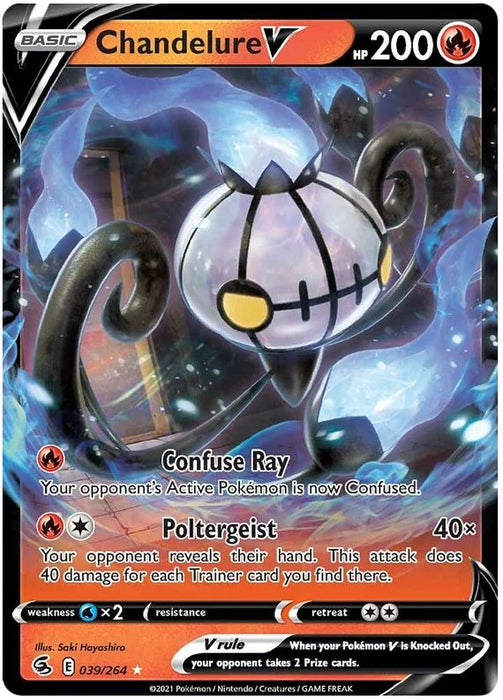 Chandelure V 039/264 Ultra-Rare Rare Pokemon Card (SWSH Fusion Strike)