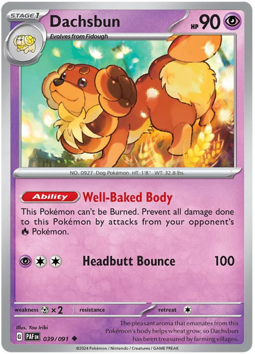 Dachsbun 039/091 Uncommon Pokemon Card (SV 4.5 Paldean Fates)