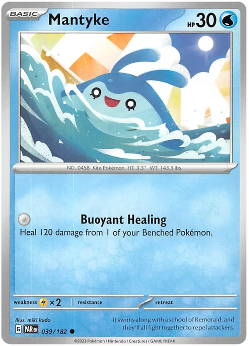 Mantyke 039/182 Common Pokemon Card (SV04 Paradox Rift)