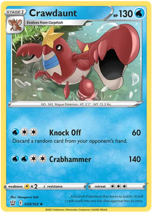 Crawdaunt 039/163 Uncommon Pokemon Card (Battle Styles)