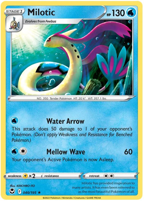 Milotic 040/195 Rare Pokemon Card (SWSH Silver Tempest)