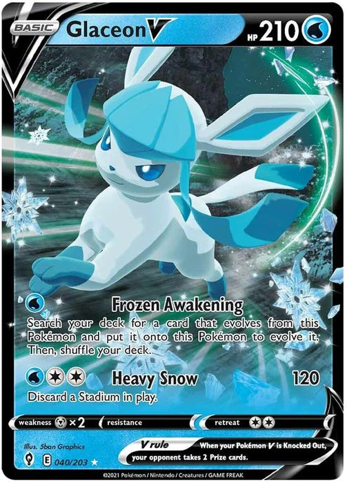 Glaceon V 040/203 Ultra Rare Pokemon Card (SWSH Evolving Skies)