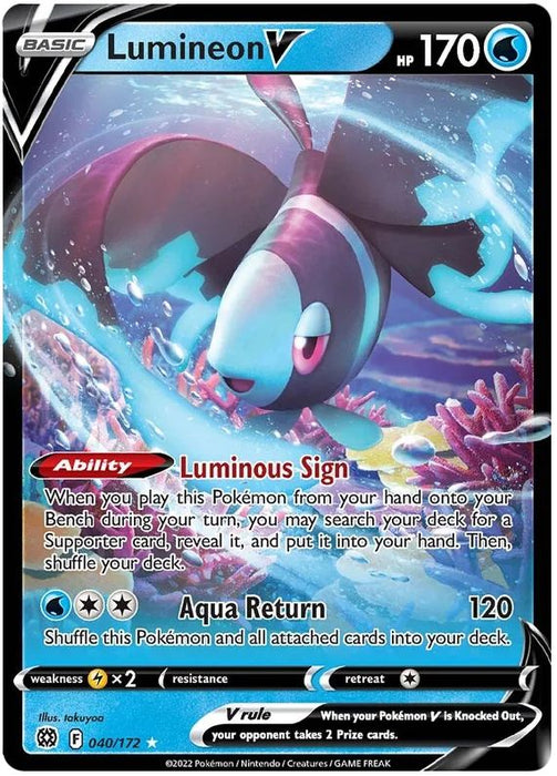 Lumineon V 040/172 Ultra Rare Pokemon Card (SWSH Brilliant Stars)