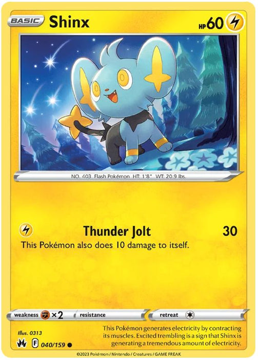 Shinx 040/159 Common Pokemon Card (SWSH Crown Zenith)