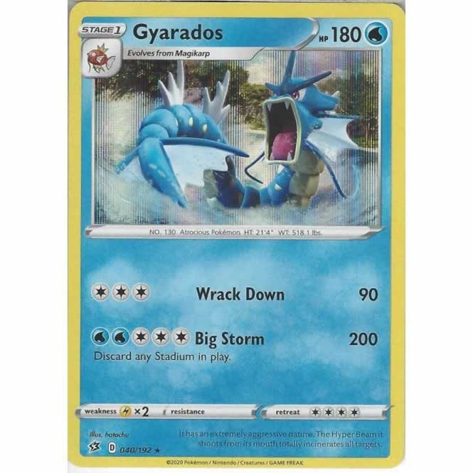 Gyarados 040/192 Rare Holo Pokemon Card (SWSH Rebel Clash)