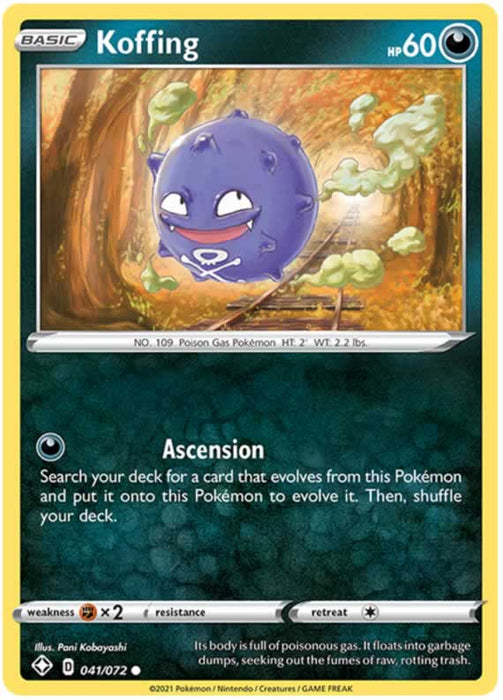 Koffing 041/072 Common Reverse Holo Pokemon Card (Shining Fates)