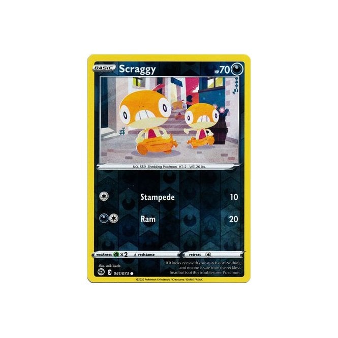 Scraggy 041/073 Common Reverse Holo Pokemon Card (Champions Path)