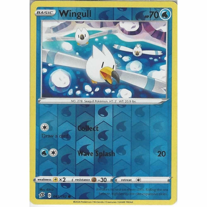 Wingull 041/192 Common Reverse Holo Pokemon Card (SWSH Rebel Clash)