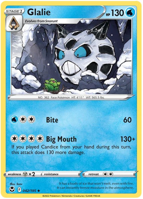 Glalie 042/195 Uncommon Pokemon Card (SWSH Silver Tempest)