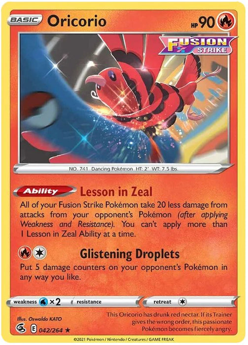 Oricorio 042/264 Rare Pokemon Card (SWSH Fusion Strike)