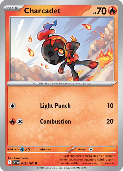 Charcadet 043/197 Common Reverse Holo Pokemon Card (SV Obsidian Flames)