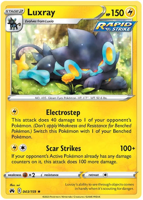 Luxray 043/159 Rare Pokemon Card (SWSH Crown Zenith)