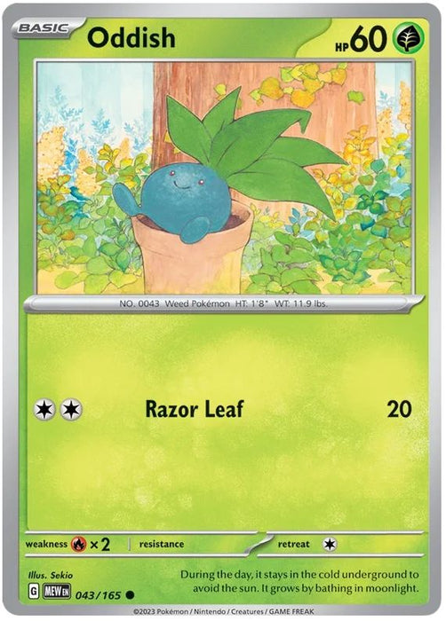 Oddish 043/165 Common Pokemon Card (Pokemon SV 151)