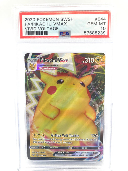 Pikachu VMAX 044/185 PSA 10 Gem Mint Graded Pokemon Card (Sword & Shield Vivid Voltage)