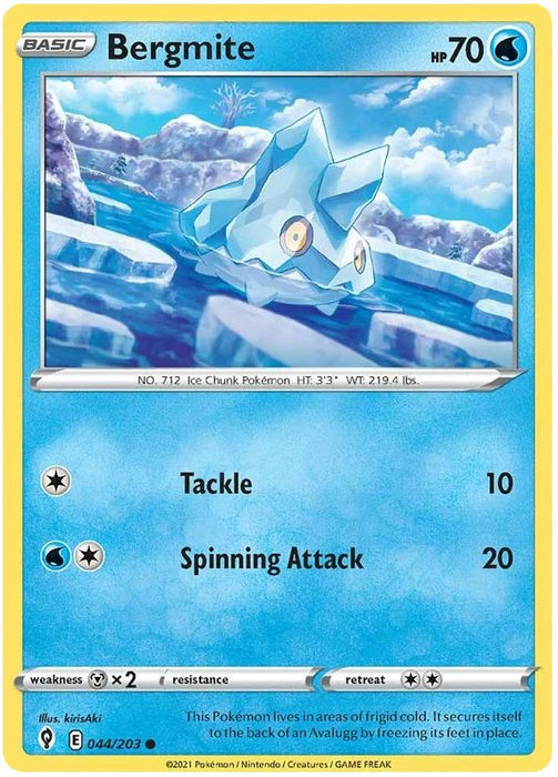 Bergmite 044/203 Common Pokemon Card (SWSH Evolving Skies)