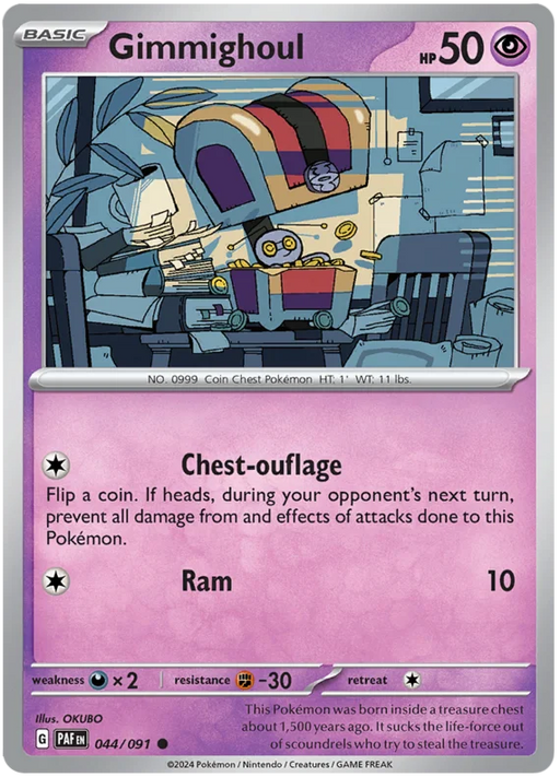 Gimmighoul 044/091 Common Pokemon Card (SV 4.5 Paldean Fates)