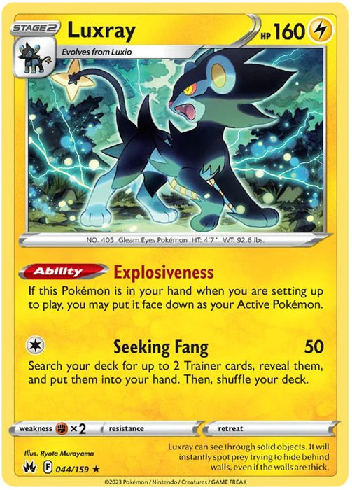 Luxray 044/159 Rare Reverse Holo Pokemon Card (SWSH Crown Zenith)