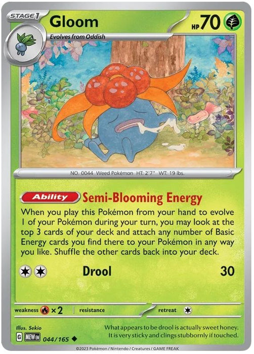 Gloom 044/165 Uncommon Pokemon Card (Pokemon SV 151)