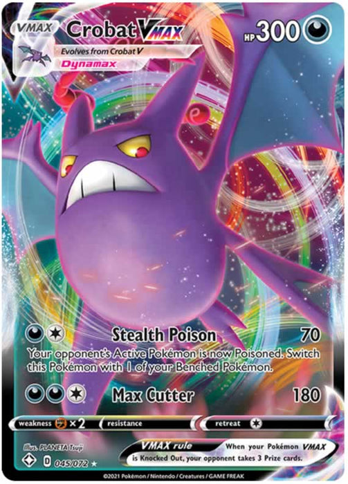 Crobat VMAX 045/072 Rare VMAX Pokemon Card (Shining Fates)