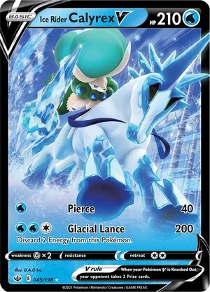 Ice Rider Calyrex V 045/198 Ultra-Rare Rare Pokemon Card (SWSH Chilling Reign)