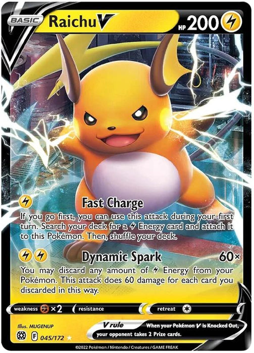 Raichu V 045/172 Ultra Rare Pokemon Card (SWSH Brilliant Stars)