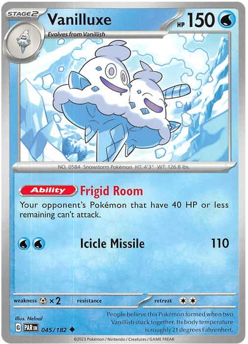 Vanilluxe 045/182 Uncommon Pokemon Card (SV04 Paradox Rift)