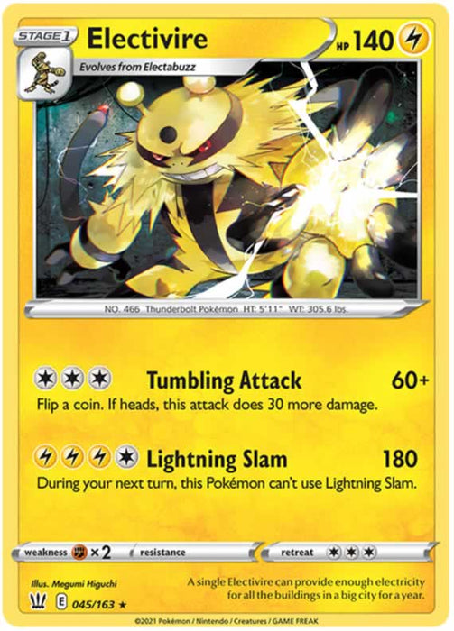 Electivire 045/163 Rare Pokemon Card (Battle Styles)