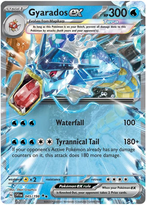 Gyarados ex 045/198 Rare Double Pokemon Card (Scarlet & Violet Base)