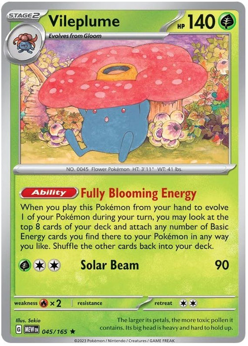 Vileplume 045/165 Rare Pokemon Card (Pokemon SV 151)