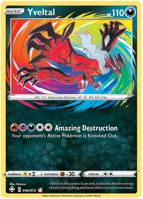 Yveltal 046/072 Amazing Rare Pokemon Card (Shining Fates)