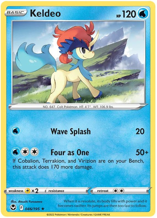 Keldeo 046/195 Rare Pokemon Card (SWSH Silver Tempest)