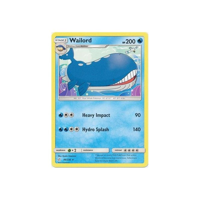 Wailord 46/236 Rare Pokemon Card (Cosmic Eclipse)