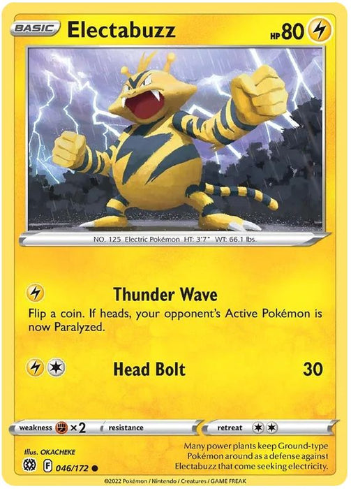 Electabuzz 046/172 Common Pokemon Card (SWSH Brilliant Stars)