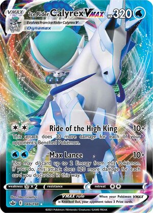 Ice Rider Calyrex VMAX 046/198 Rare VMAX Pokemon Card (SWSH Chilling Reign)