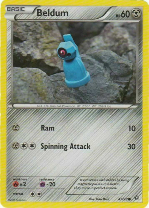 Beldum 47/98 Common Pokemon Card (XY Ancient Origins)